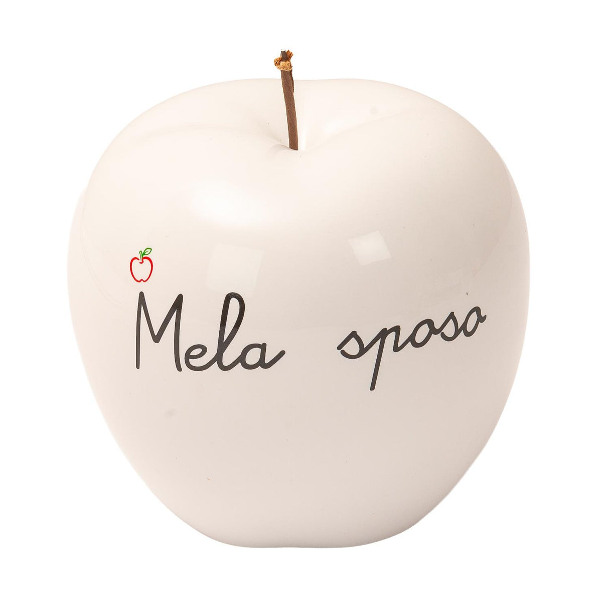 PALAIS ROYAL Mela Decorativa Bianca con Testo "Mela Sposo" 12,5cm