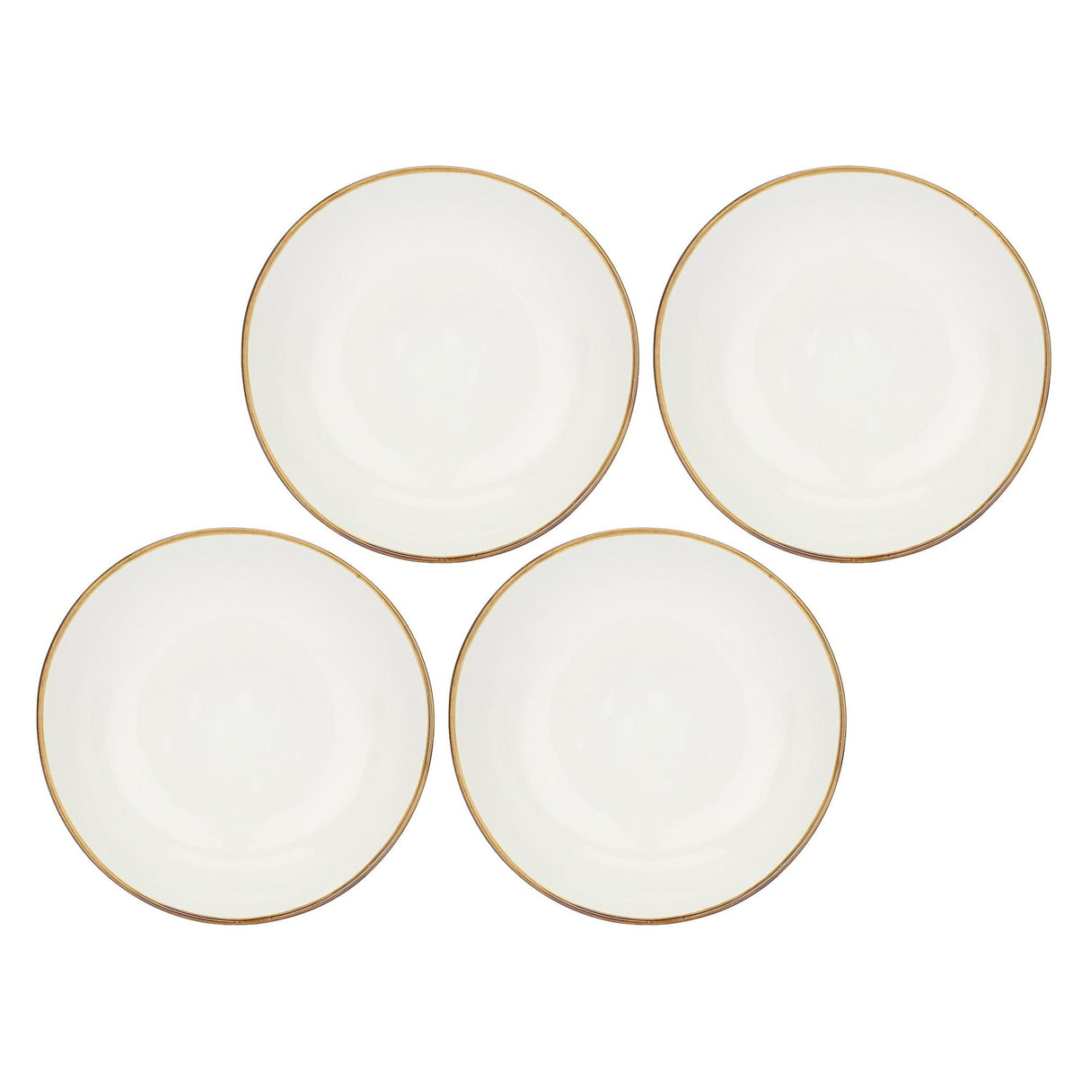 ROSE & TULIPANI Concerto Piatto Fondo Avorio 21cm Set 4 Pezzi Stoneware
