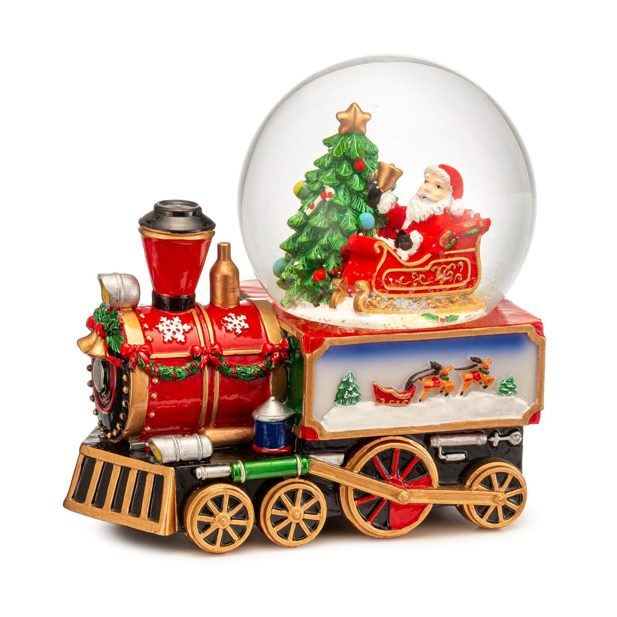 PALAIS ROYAL Carillon Globo di Neve Treno di Natale con Musica Decorazione Natalizia 16x15cm