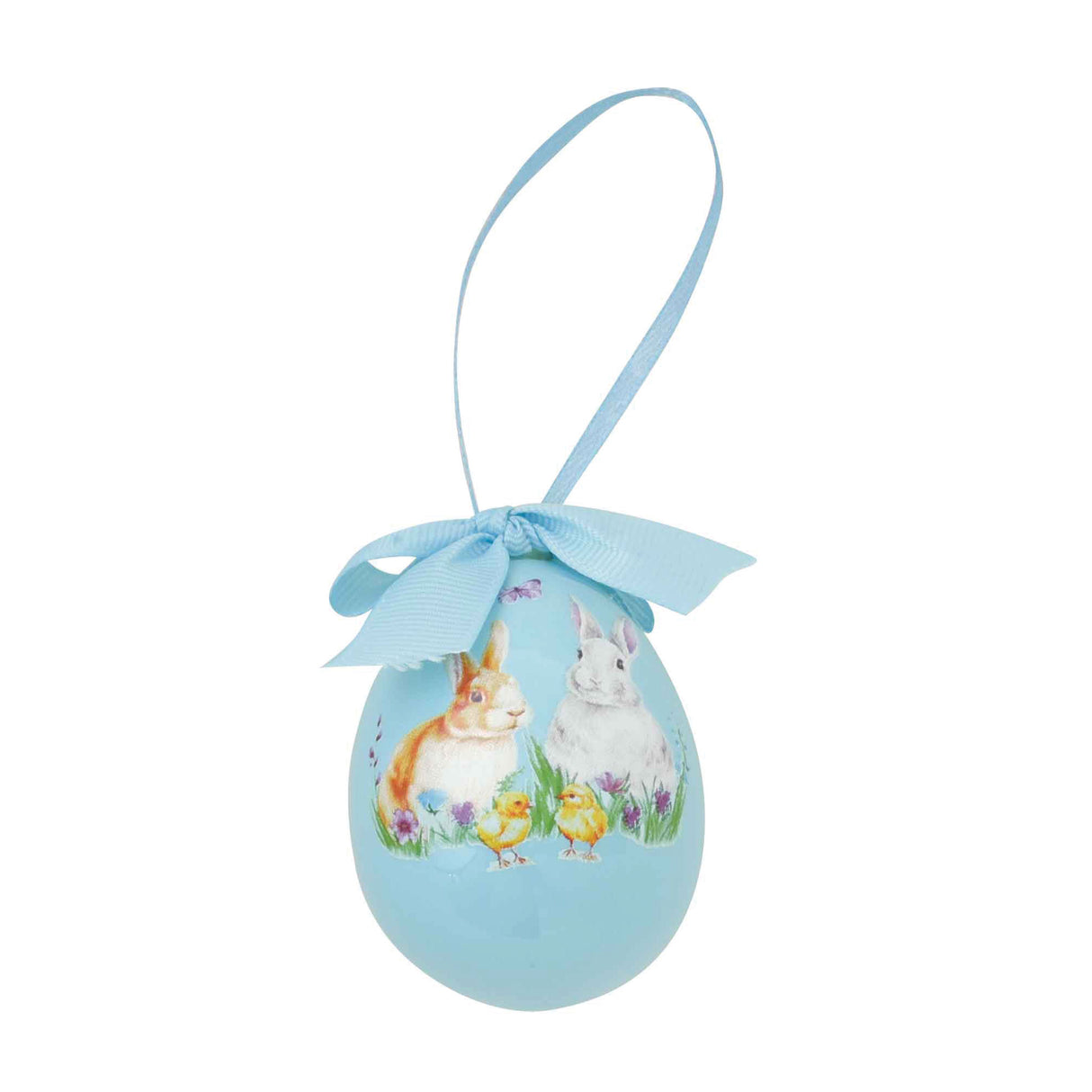 EASY LIFE Happy Easter Vassoio Addobbo Uovo Ovetto di Pasqua 6,5cm Azzurro Ceramica