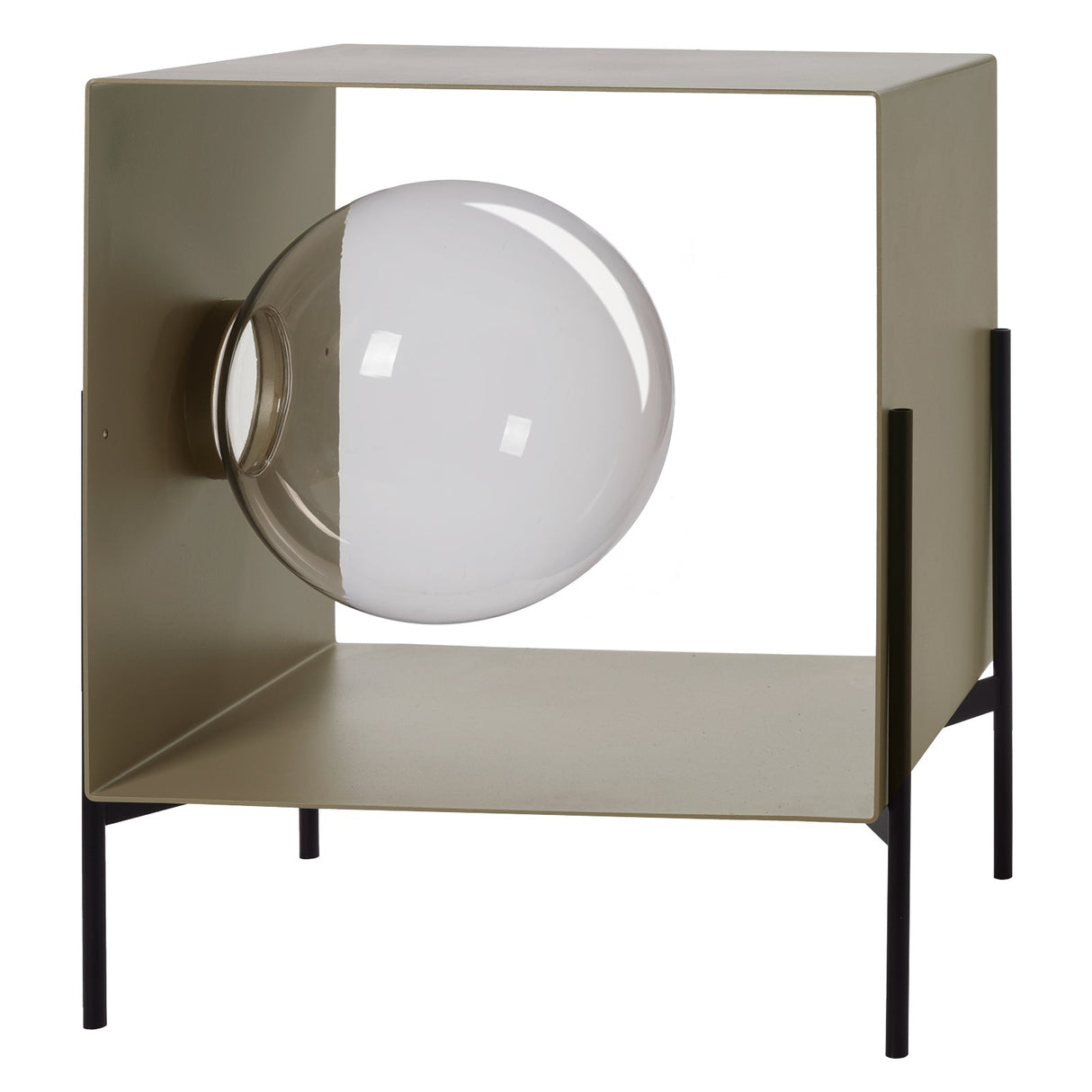 ARTI & MESTIERI Mobile da Soggiorno di Design Globe Piccolo Sabbia Base Nera