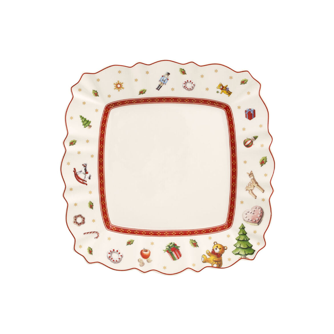VILLEROY & BOCH Toy's Delight Piatto Colazione Quadrato 22cm Bianco Tavola Natale