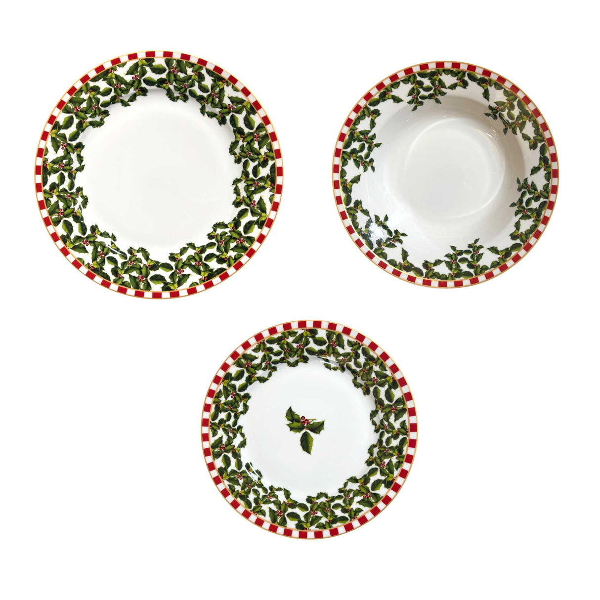 PALAIS ROYAL Servizio Tavola Piatti Natalizi Set 18 Pezzi Festa d'Inverno Porcellana