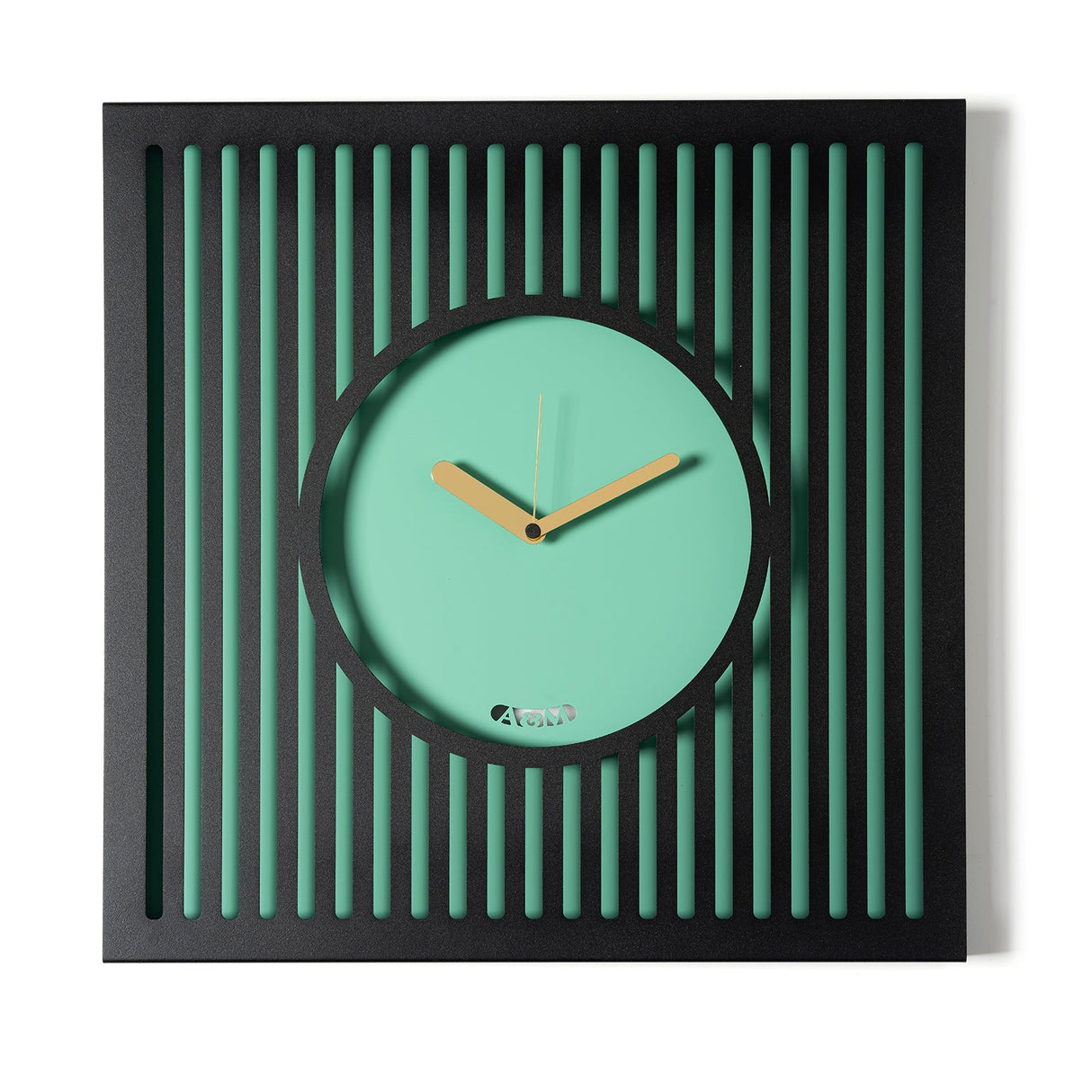 ARTI & MESTIERI Orologio da Parete Elegante Tiffany Grande Nero Verde Acqua 50x50cm