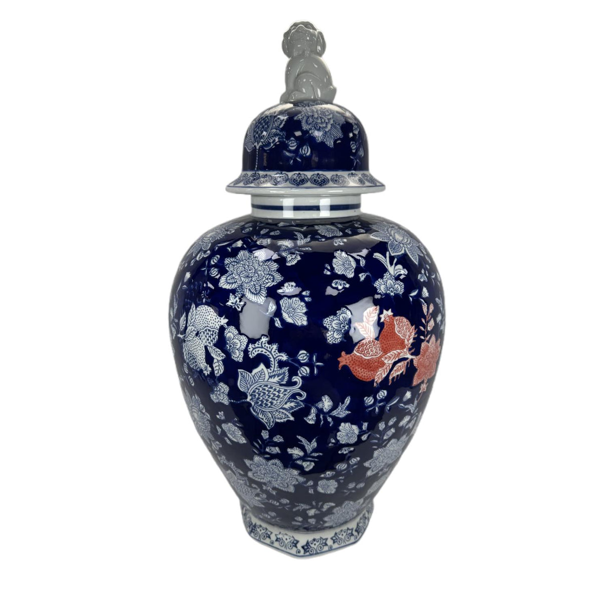 PALAIS ROYAL Potiche Giara Ming 33x61cm Stile Cinese Blu Ceramica