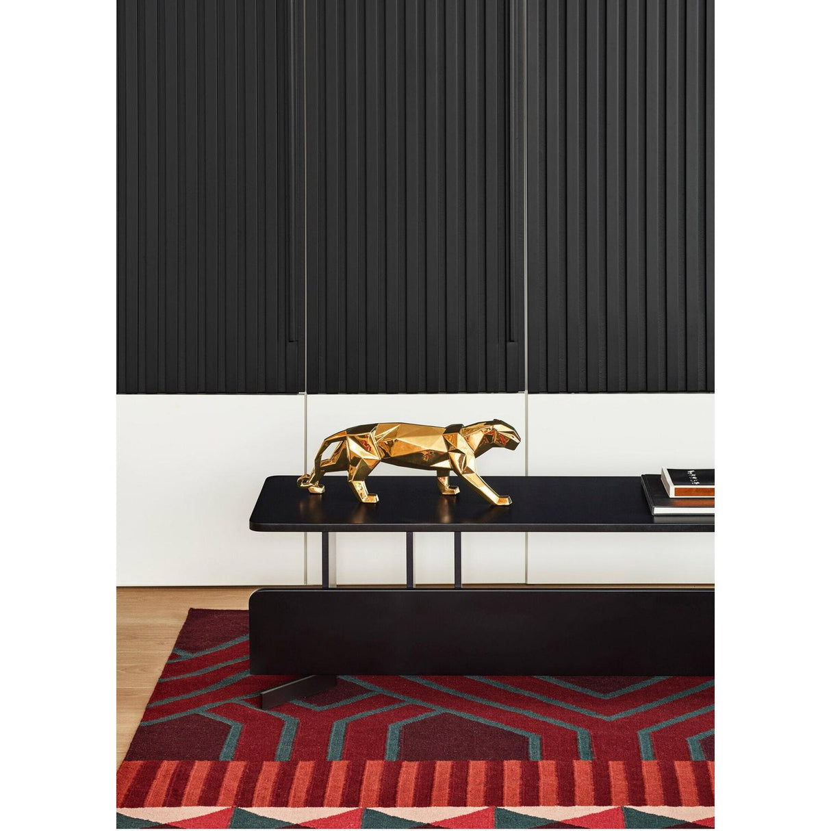 Lladró Scultura Pantera Oro 19x50cm Porcellana