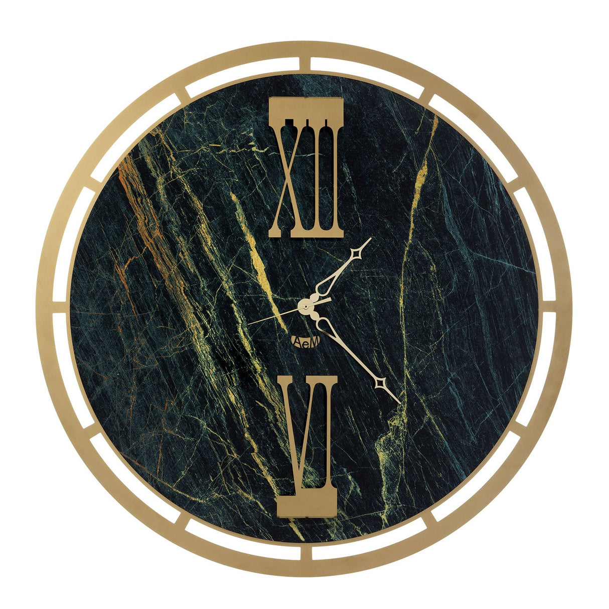 ARTI & MESTIERI Orologio da Parete di Design Mood Oro Trasparente E Venature D'Oro