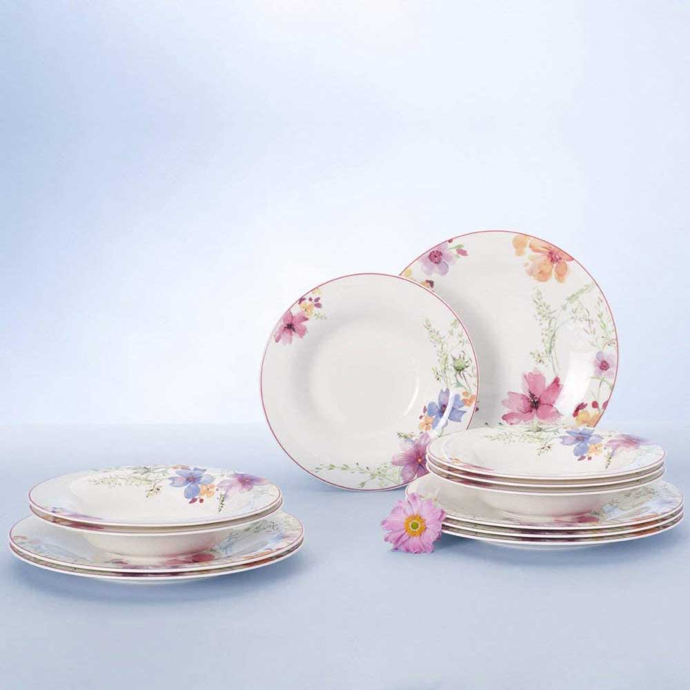 VILLEROY & BOCH Mariefleur Servizio Tavola Piatti 12 Pezzi 6x Piatto Fondo 6x Piatto Piano Porcellana