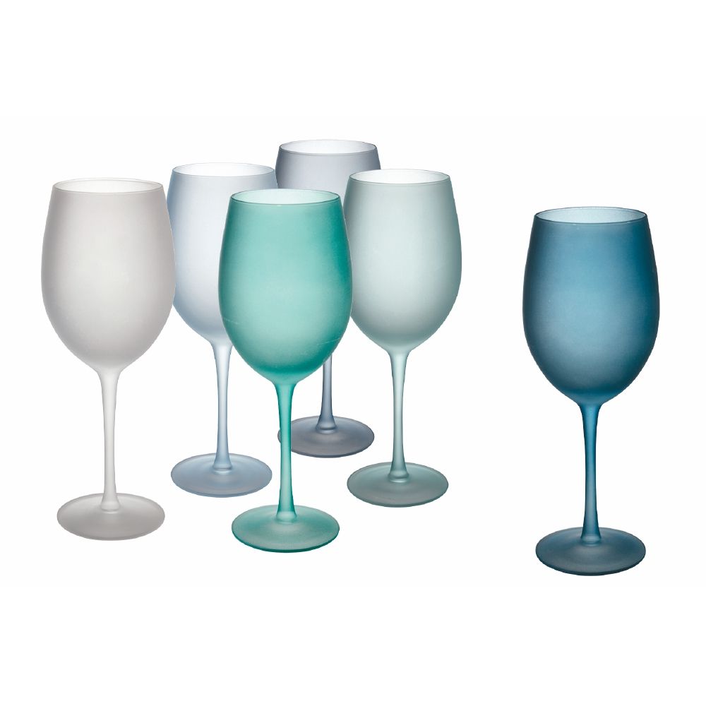 VILLA D'ESTE HOME TIVOLI Happy Hour Set 6 Calici Frosted 650ml Effetto Ghiaccio Vetro