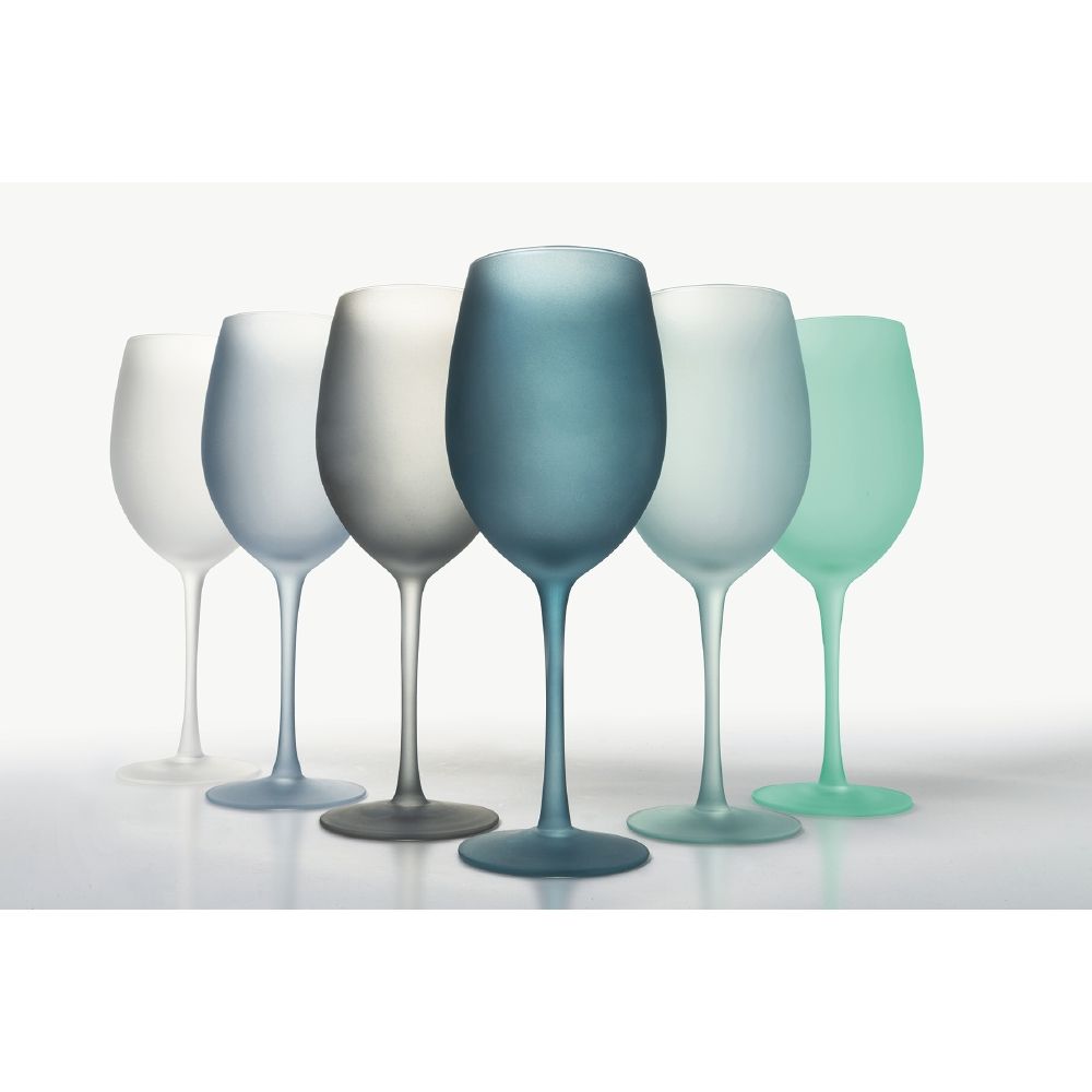 VILLA D'ESTE HOME TIVOLI Happy Hour Set 6 Calici Frosted 650ml Effetto Ghiaccio Vetro