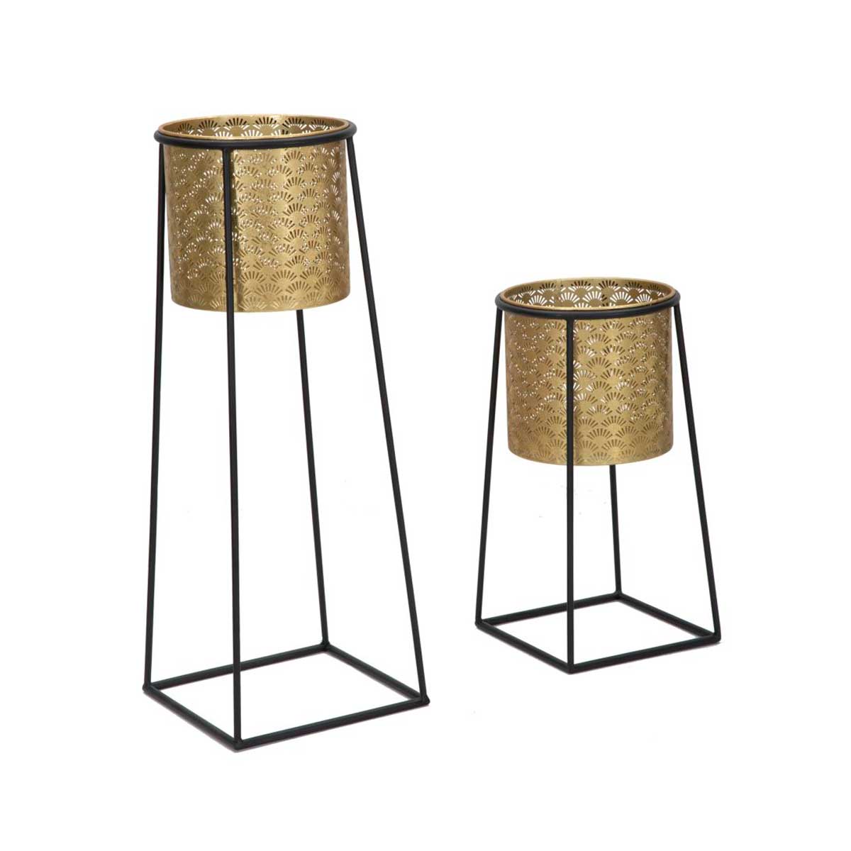 MAURO FERRETTI - Set 2 Pieces Pair of Metal Vase Cup Holders 26x70cm / 23x45cm