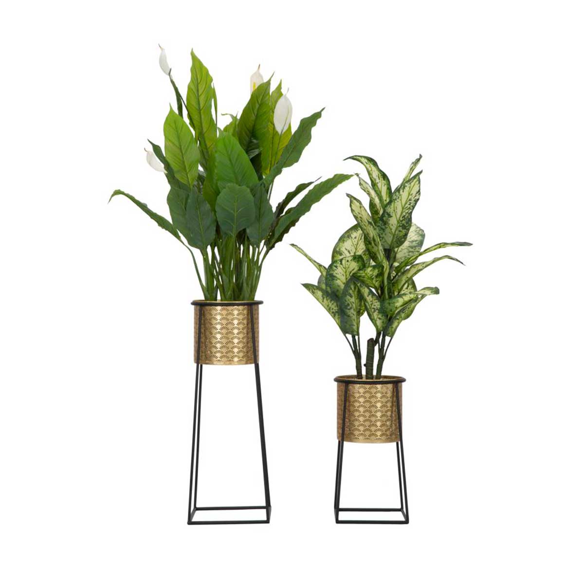 MAURO FERRETTI - Set 2 Pezzi Coppia Porta Vaso in Metallo Cup 26x70cm / 23x45cm