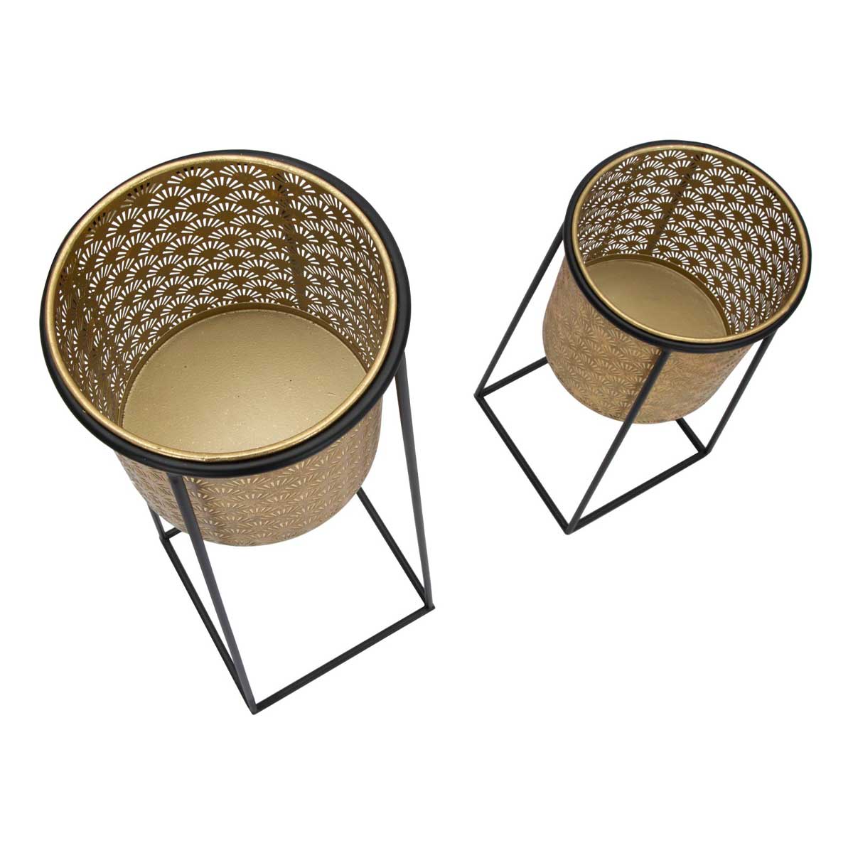 MAURO FERRETTI - Set 2 Pieces Pair of Metal Vase Cup Holders 26x70cm / 23x45cm