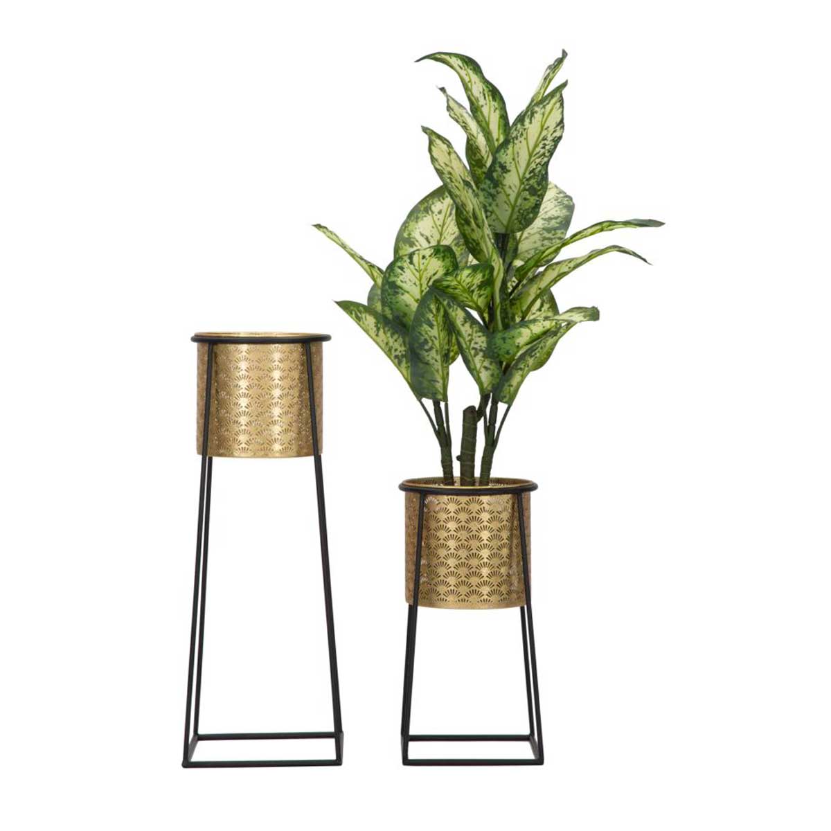 MAURO FERRETTI - Set 2 Pezzi Coppia Porta Vaso in Metallo Cup 26x70cm / 23x45cm