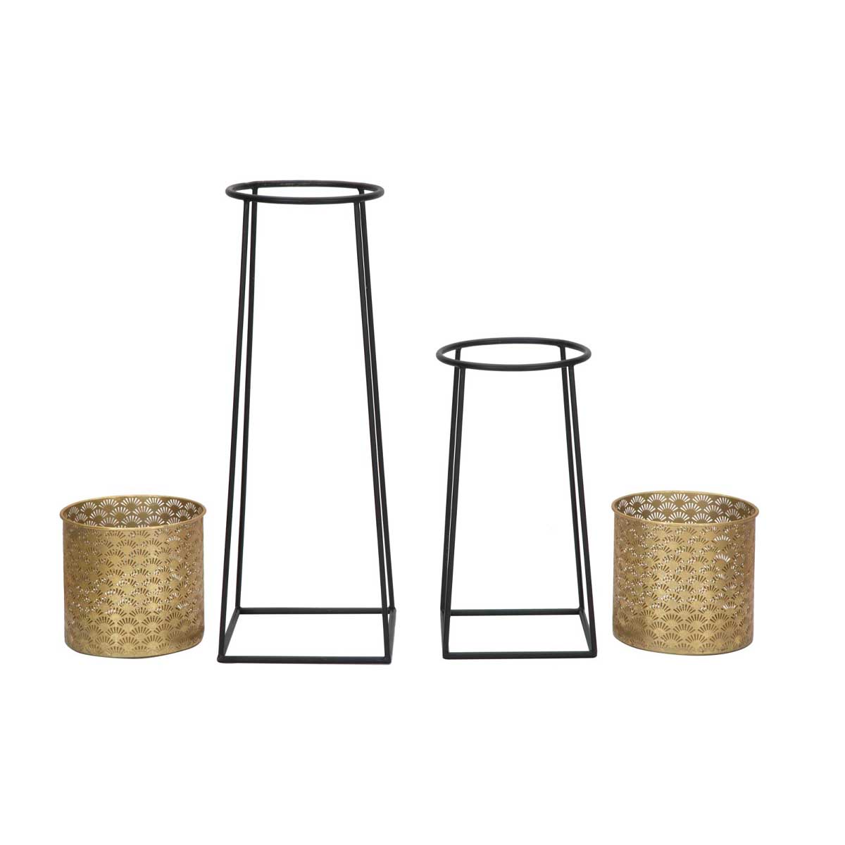 MAURO FERRETTI - Set 2 Pieces Pair of Metal Vase Cup Holders 26x70cm / 23x45cm