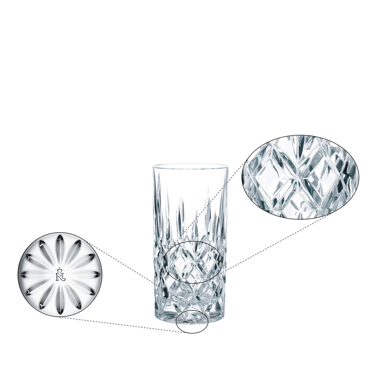 NACHTMANN Noblesse Bicchiere Alto Longdrink Set 4 Pezzi 395ml Cristallo