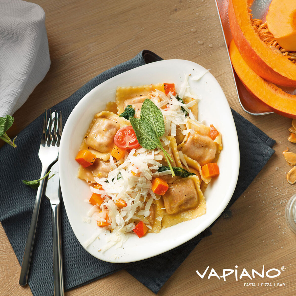 VILLEROY & BOCH Vapiano Set 2 Piatto da Pasta Scodelle Ciotole 440ml Porcellana