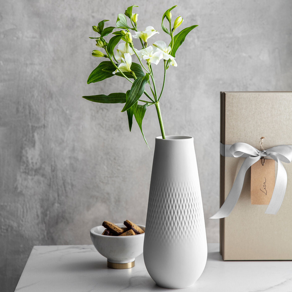 VILLEROY & BOCH - Manufacture Collier White Carré Vase 26cm 1016815515