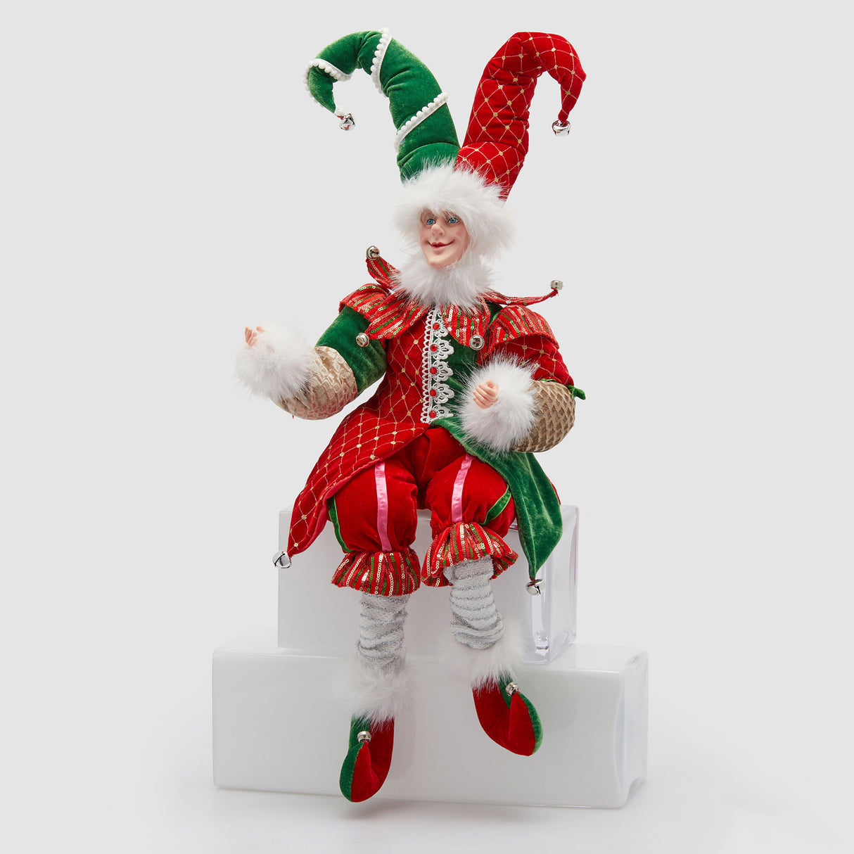 EDG Enzo De Gasperi Decorazione Natalizia Elfo di Natale 90cm Tessuto