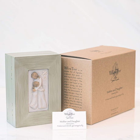 WILLOW TREE Scatola Box Porta Oggetti Madre e Figlia 13,5x9cm Resina