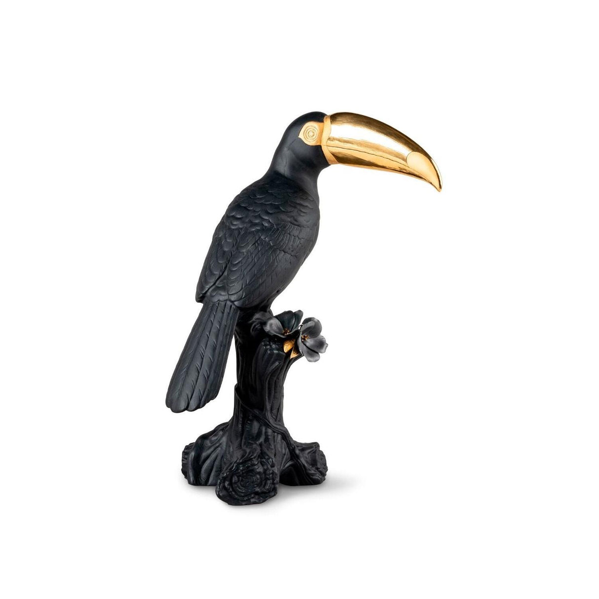 LLADRO' Scultura Tucano Nero Oro Serie Limitata 38x19cm Porcellana