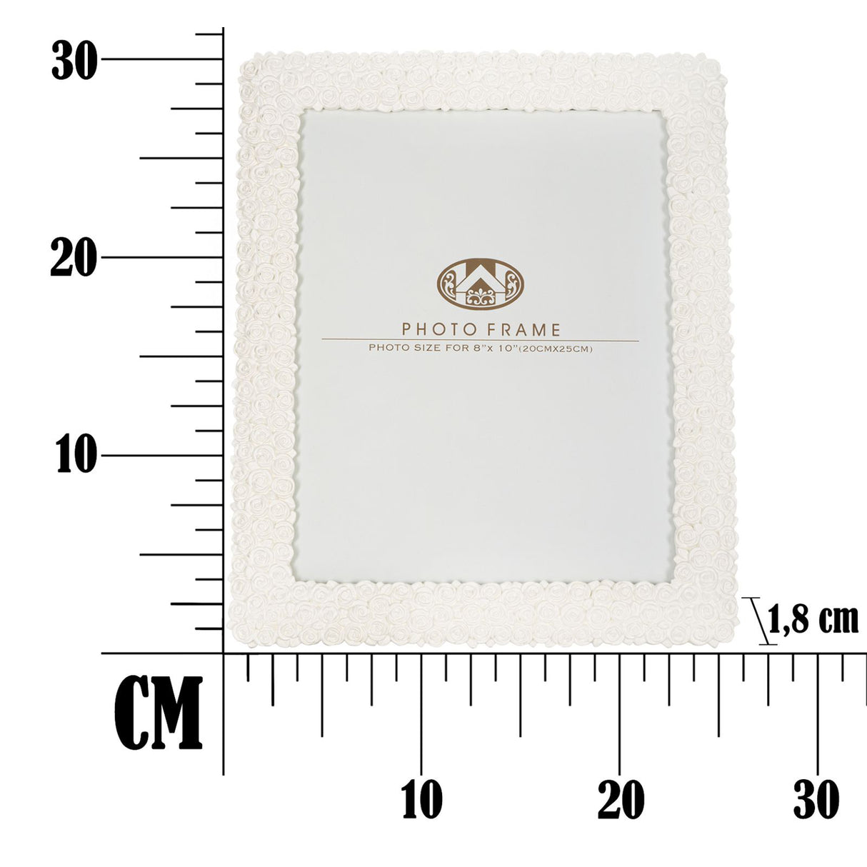 MAURO FERRETTI Cornice Portafoto Creamy Roses 26,5x31cm Resina