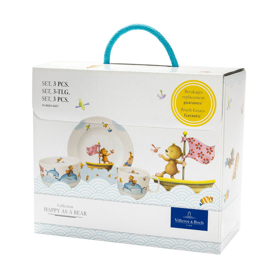 VILLEROY & BOCH Happy as a Bear 3 Piece Baby Breakfast Set Porcelain