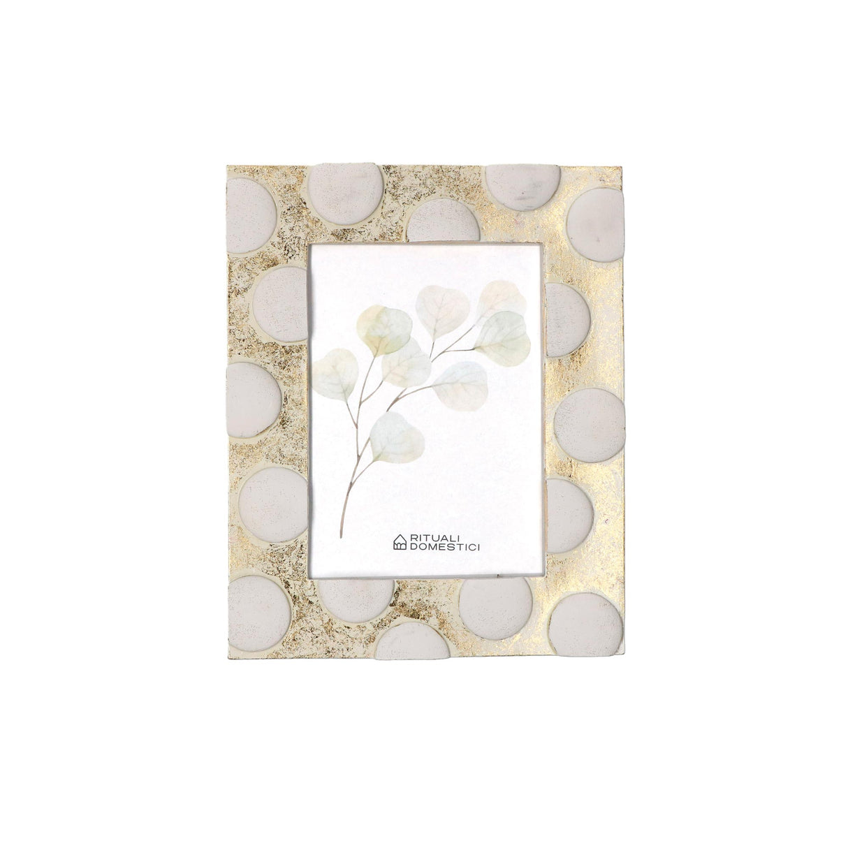DOMESTIC RITUALS TiGuardo Photo Frame 10x15cm Gold White Polka Dots Resin