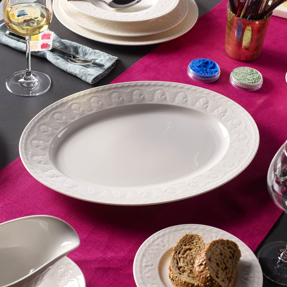 VILLEROY & BOCH Cellini Oval Serving Plate 40cm Porcelain