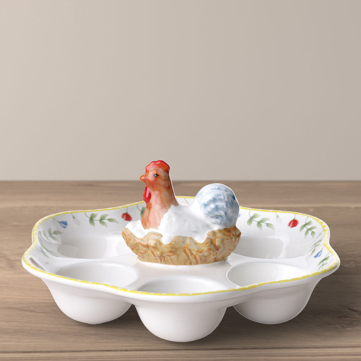VILLEROY & BOCH Spring Awakening Piatto Porta Uova Gallo e Gallina 20cm Tavola di Pasqua