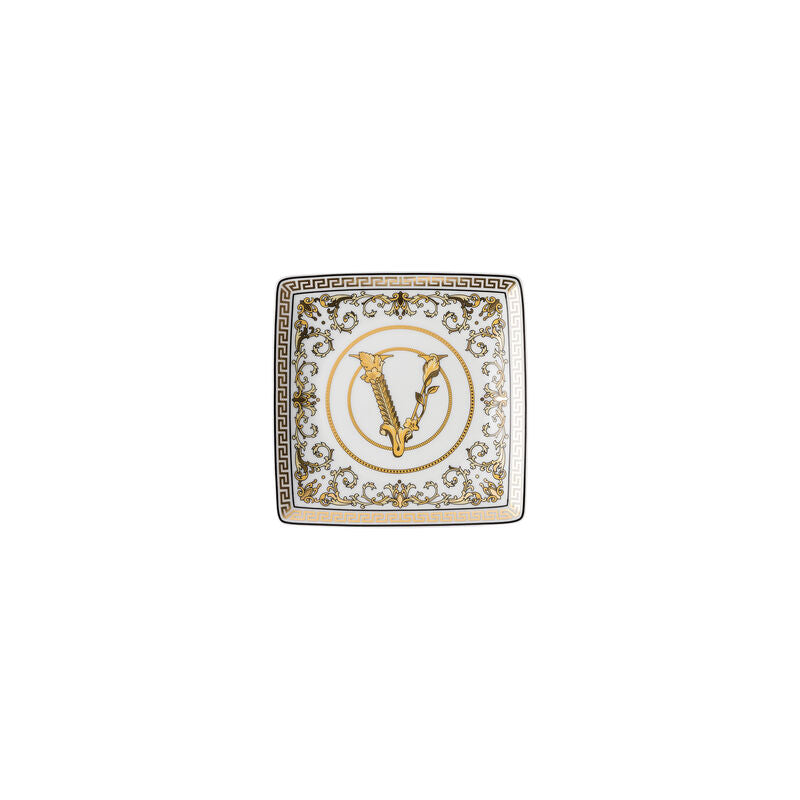 VERSACE Virtus Gala White Coppetta Ciotola Coppa Quadrata 12cm Porcellana