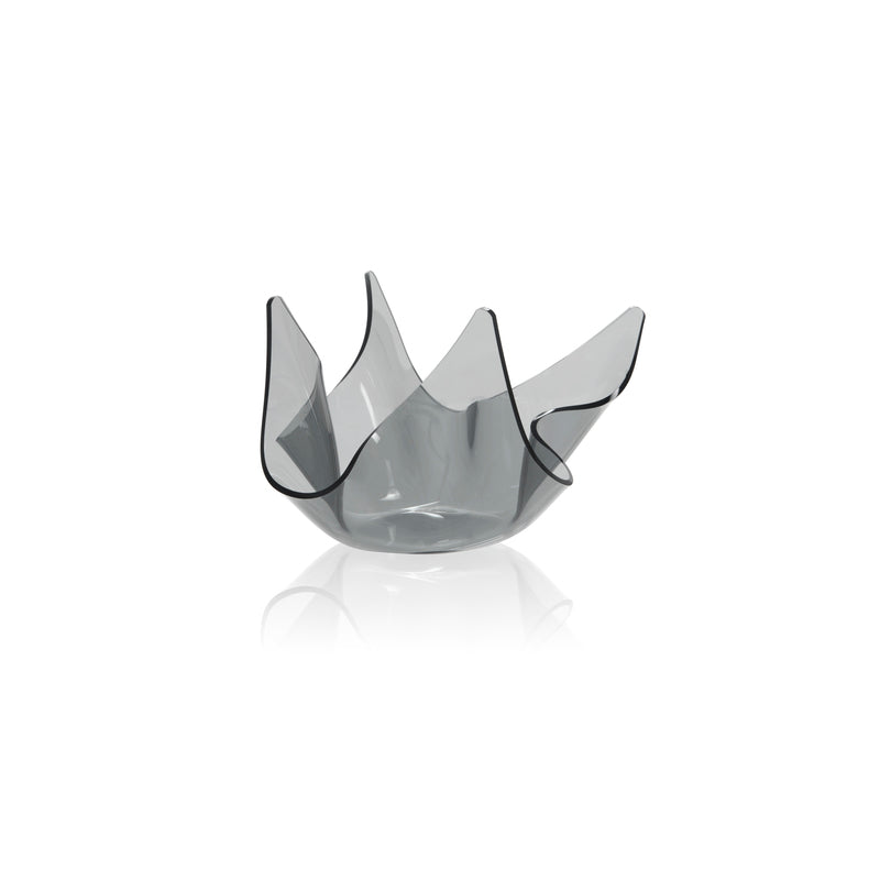 iPLEX - Vaso Drappeggi Plexiglass PMMA Fumè Grigio 18x18x13cm