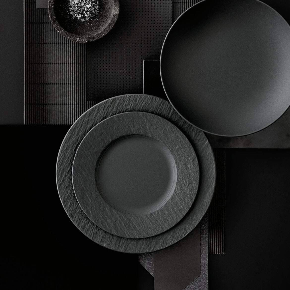 VILLEROY & BOCH Manufacture Rock Piatto Colazione 22cm Nero 1042392640