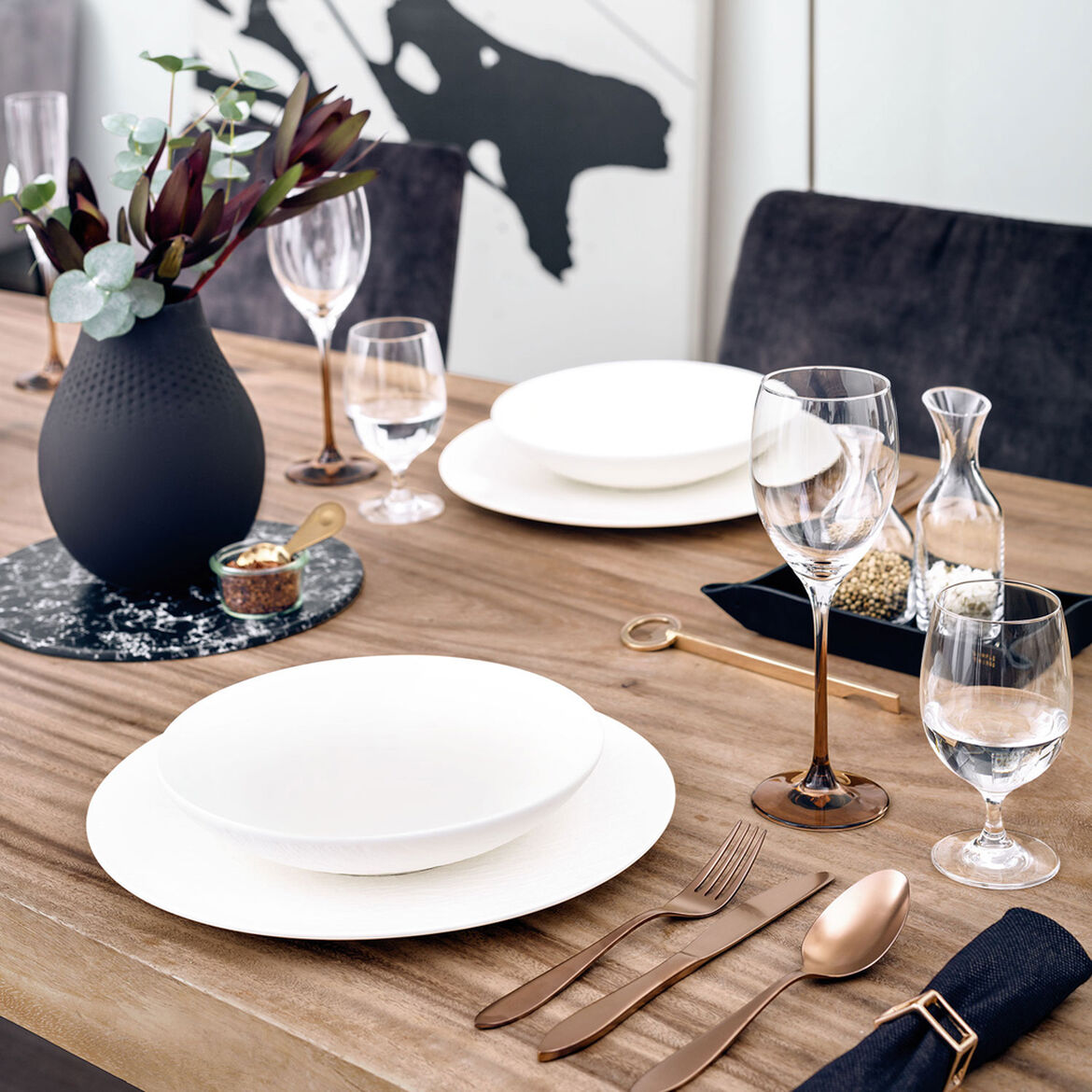 VILLEROY & BOCH Manufacture Rock Bianco Piatto Fondo Ciotola Piana