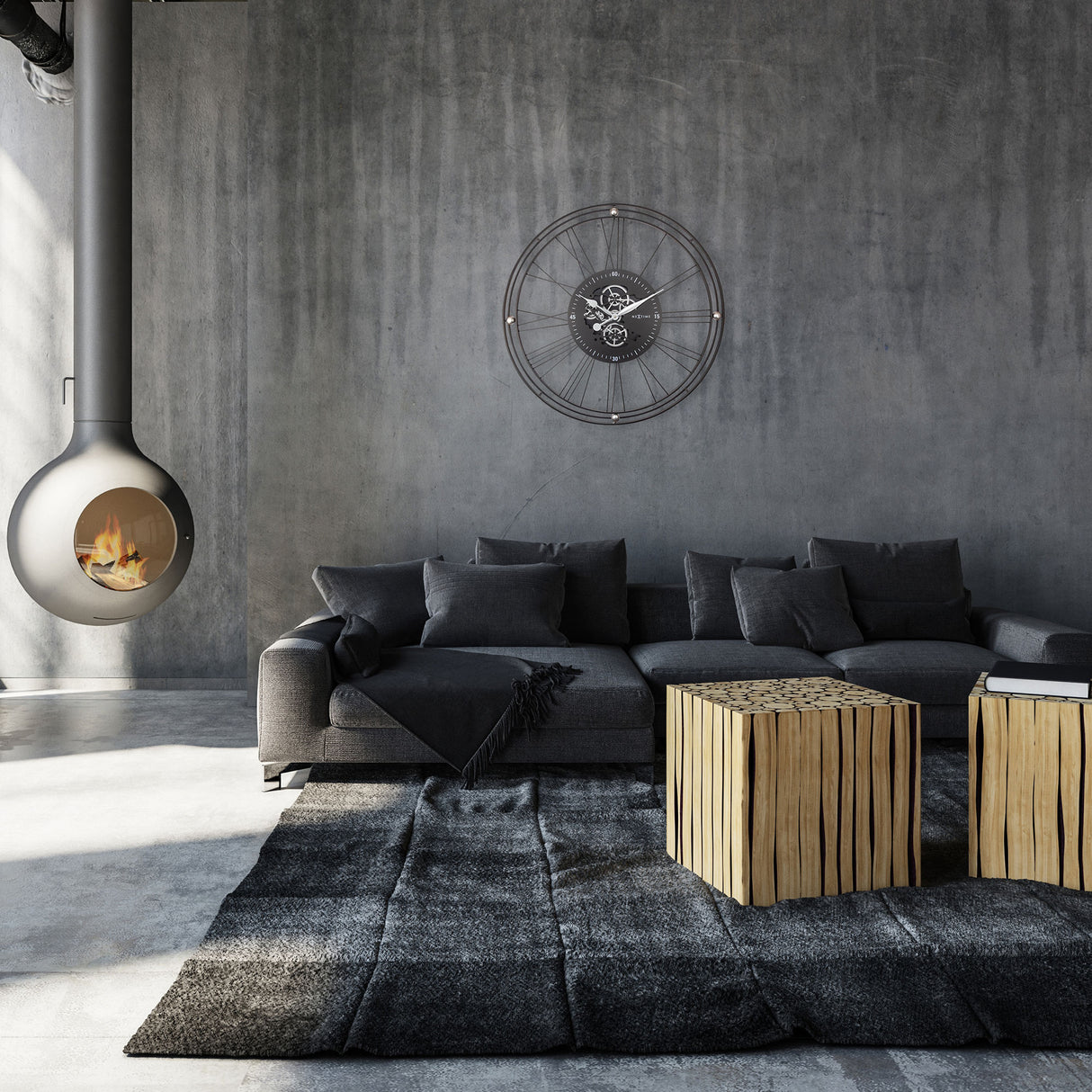 NEXTIME - Roman Gear Orologio da Parete XXL 90,5cm 3260ZI