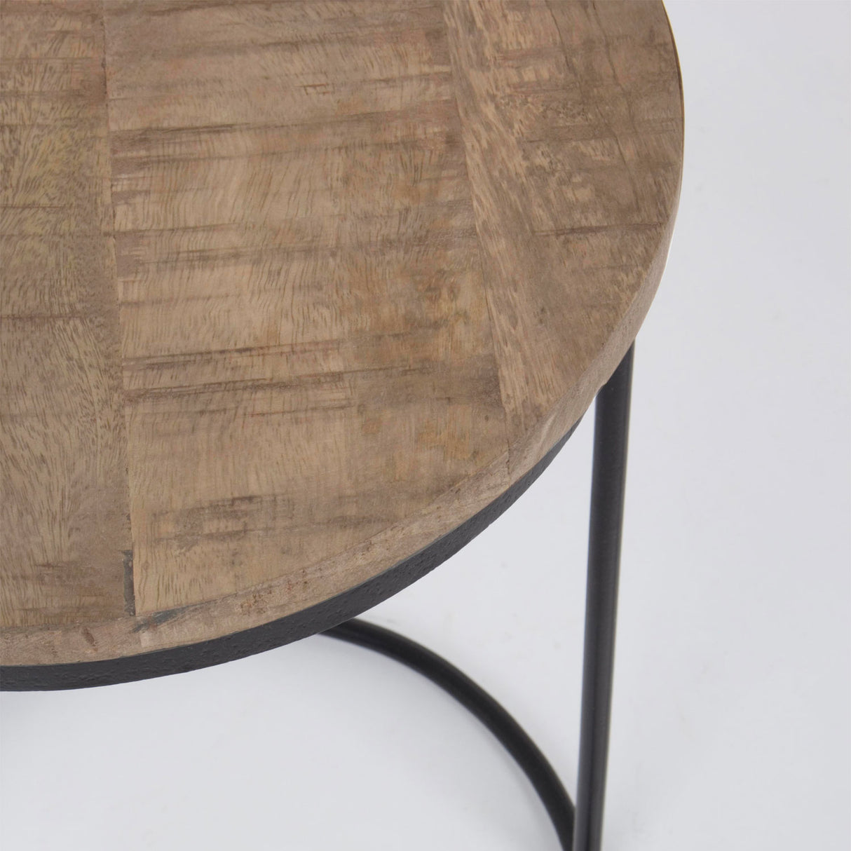 BIZZOTTO Walton Set 2 Tavolini da Caffè Salotto Soggiorno 50-57cm Legno di Mango