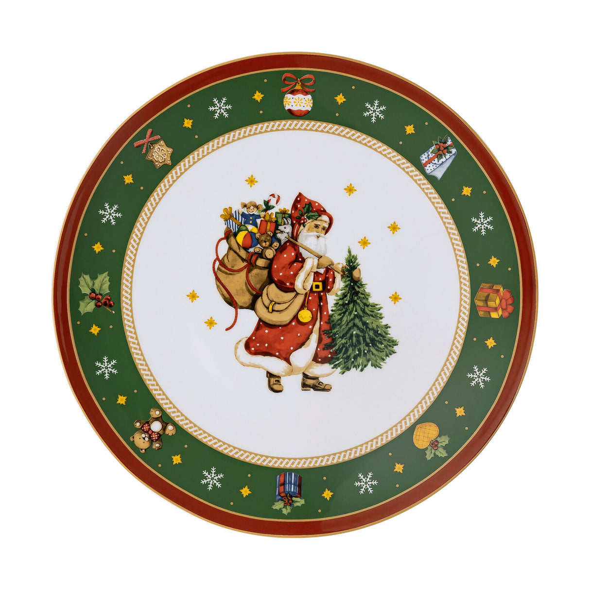 HUTSCHENREUTHER Happy Christmas Placeholder Serving Plate 31cm Green