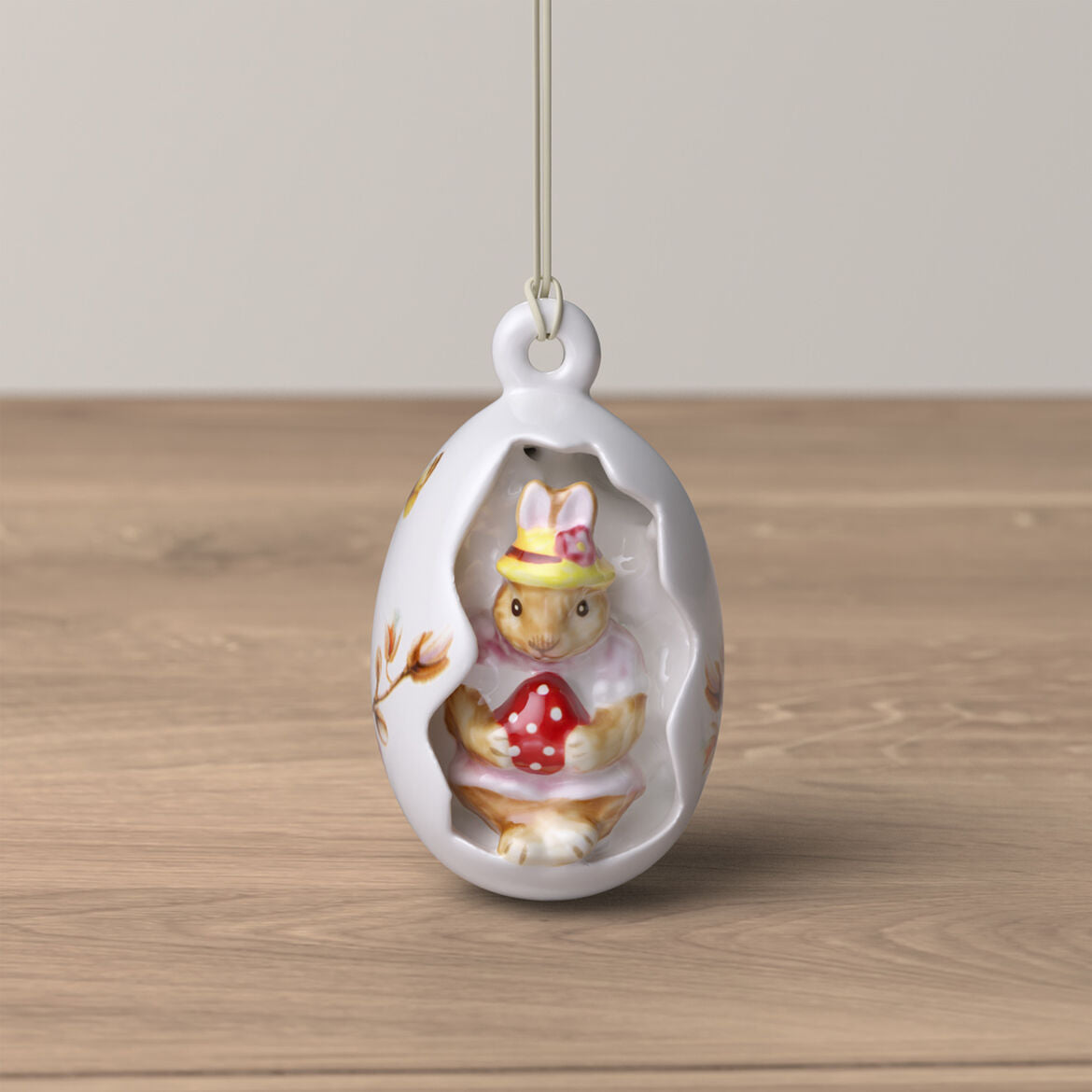 VILLEROY & BOCH Bunny Tales Anna Uovo Fiori Rosa Ornamento Pendaglio 7cm Decorazione Pasquale