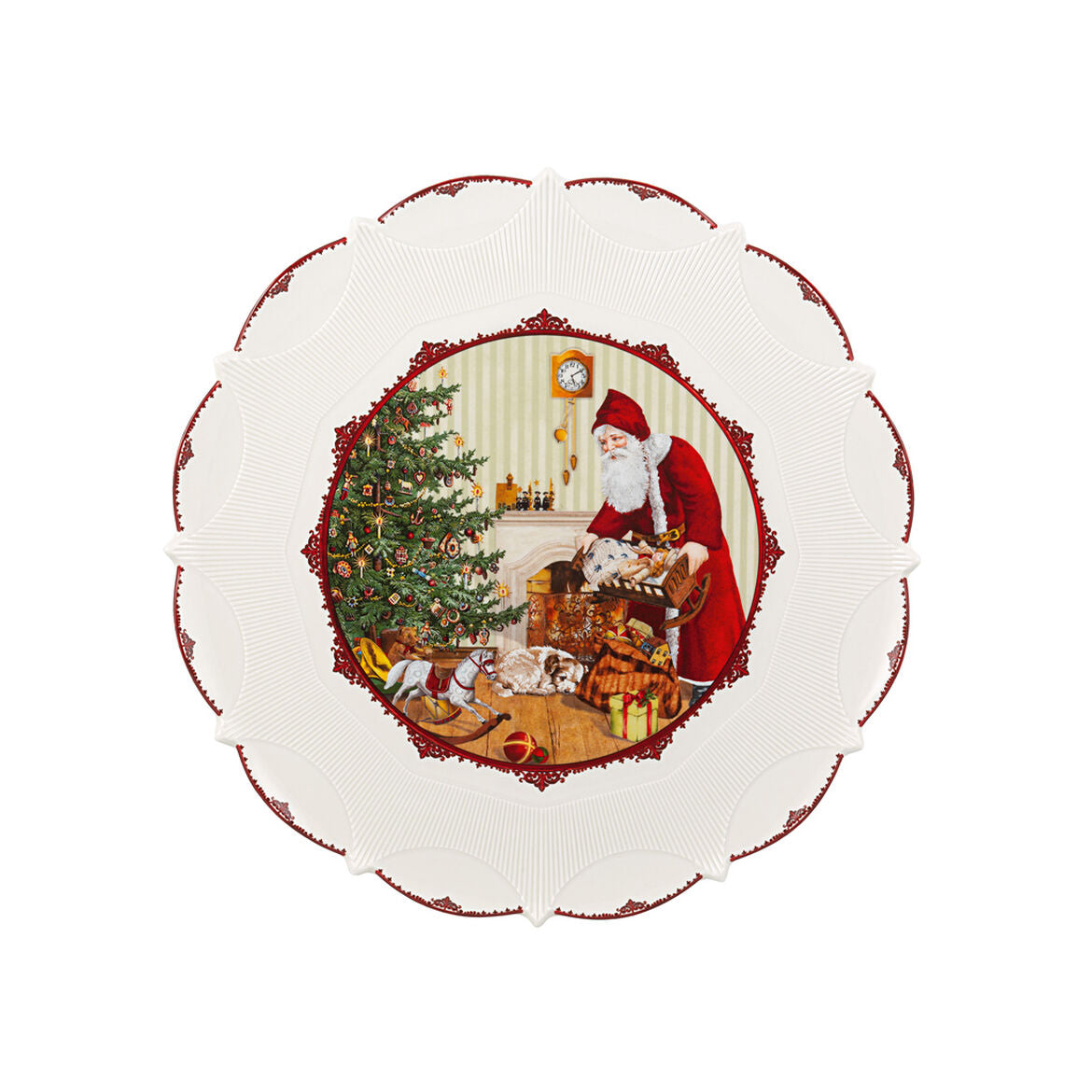 VILLEROY & BOCH Toy's Fantasy Santa Claus Cake Plate 42cm Christmas Table