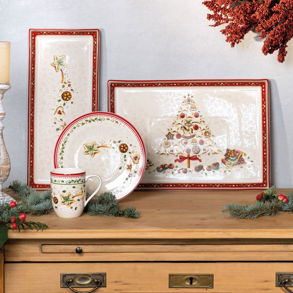VILLEROY & BOCH - Winter Bakery Delight Rectangular Cake Plate 39x17cm Christmas Table