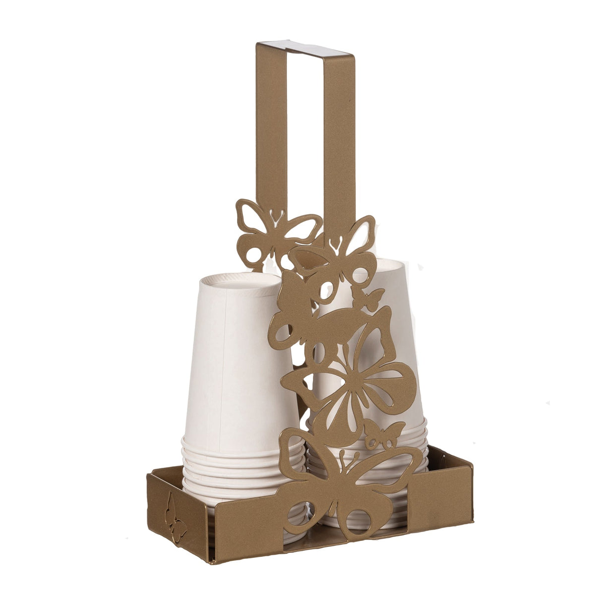 ARTI & MESTIERI Porta Bicchieri Farfalloso Oro Laccato