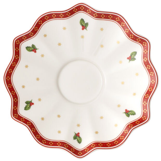 VILLEROY & BOCH - Toy's Delight Piattino Tazza Tè Bianco Tavola di Natale 16,5cm