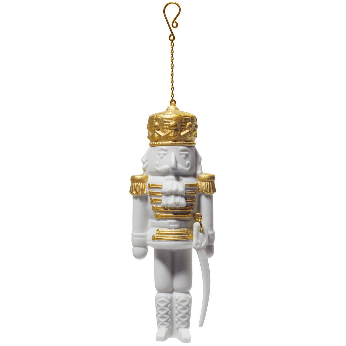 Ornamento Schiaccianoci Lladrò in porcellana opaca con dettagli oro 16 cm