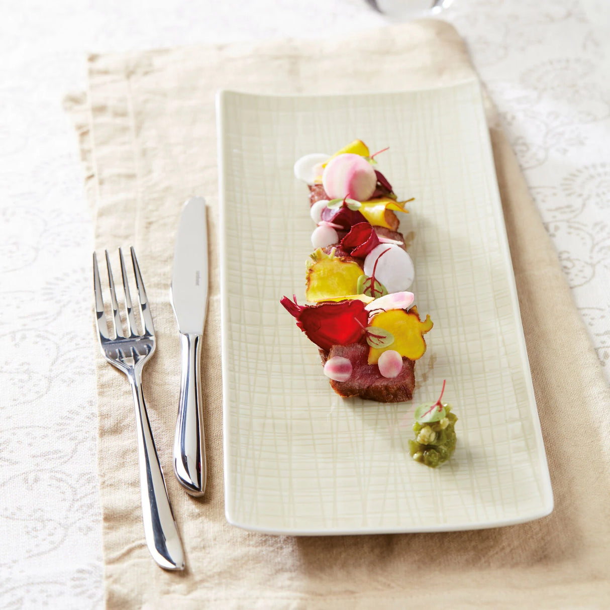 SAMBONET Leaf Servizio Tavola Posate 24 Pezzi Acciaio Inox