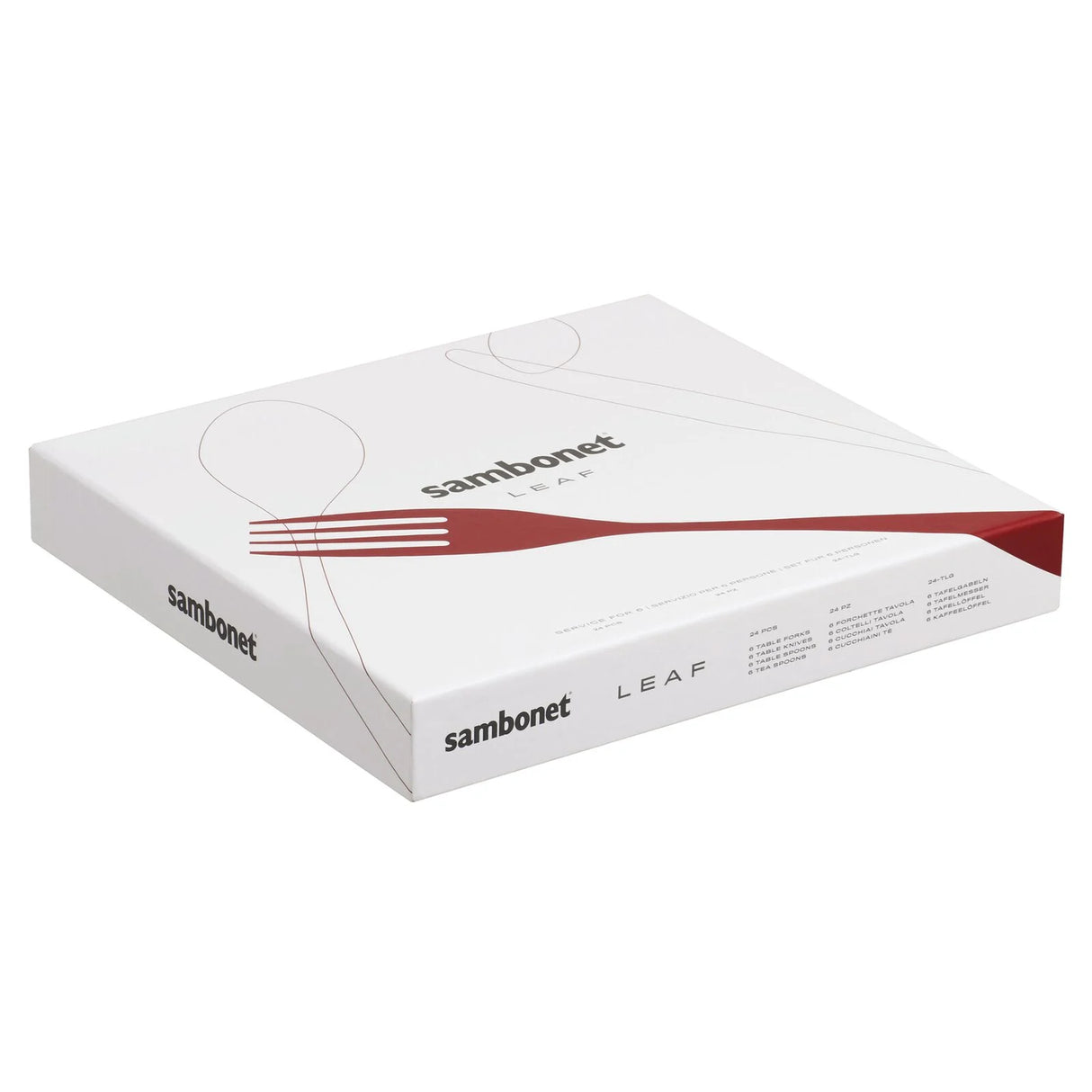 SAMBONET Leaf Servizio Tavola Posate 24 Pezzi Acciaio Inox