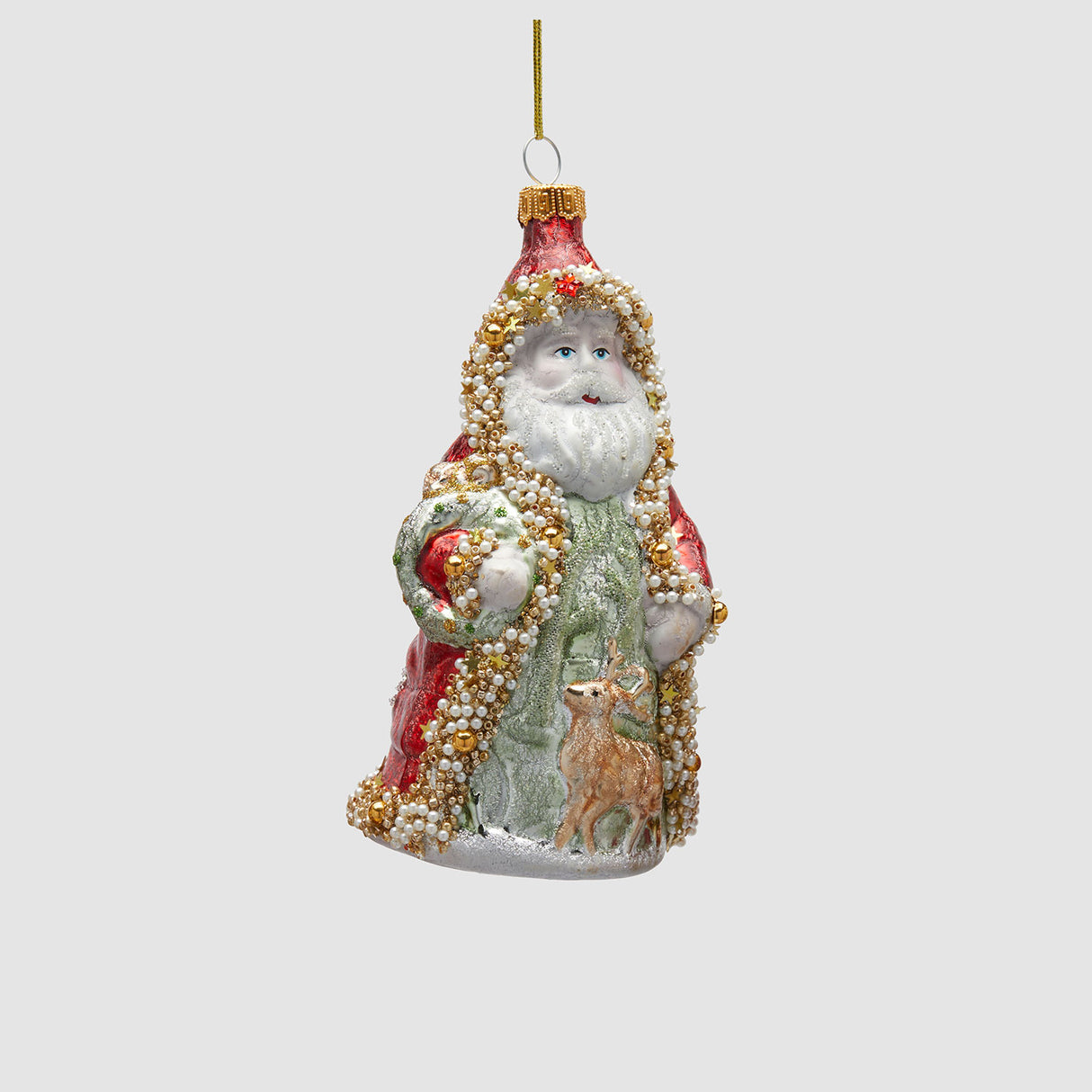 EDG Enzo De Gasperi Addobbo Decorazione Natalizia Babbo Natale 15cm Vetro
