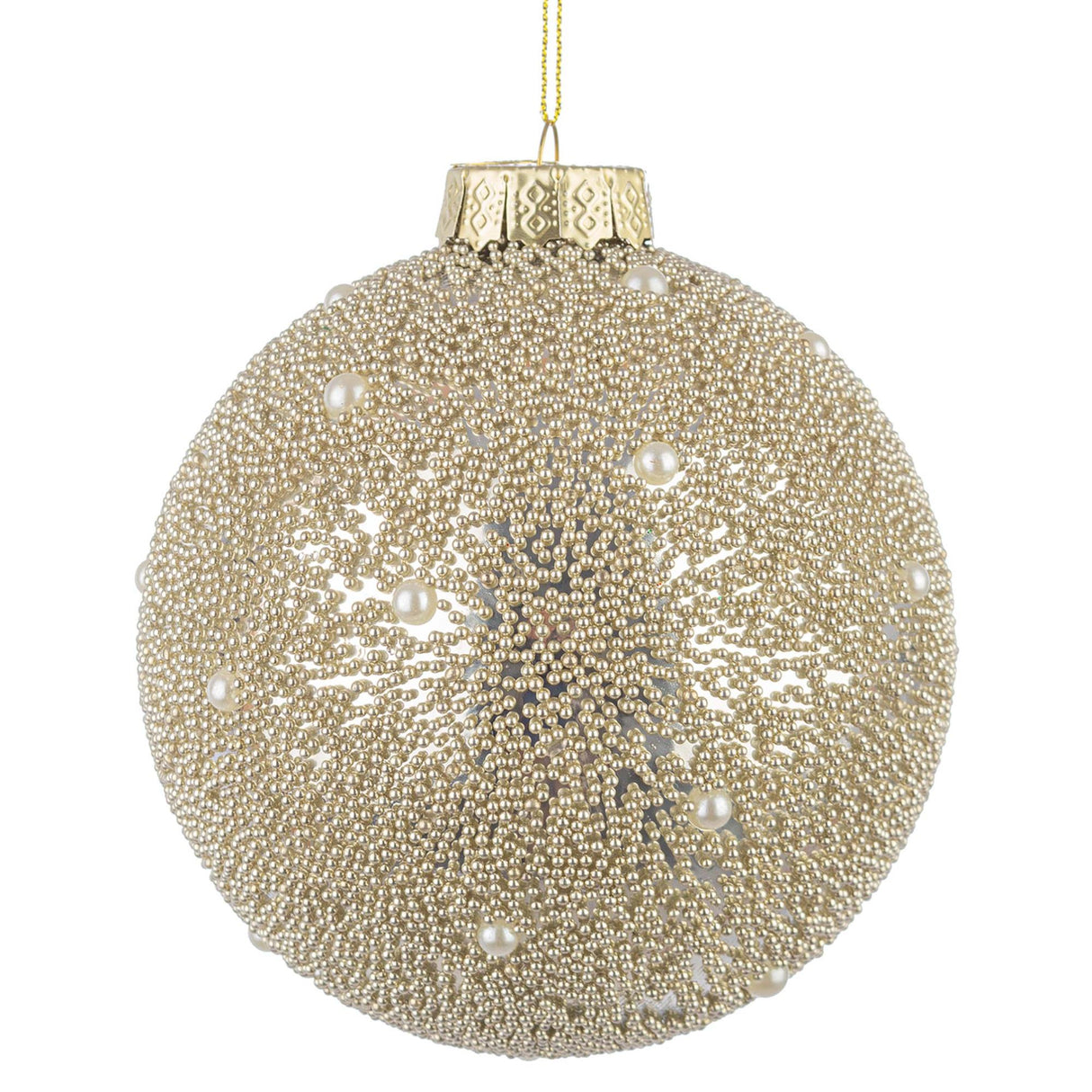 BIZZOTTO Sfera Pallina di Natale Pearl Champagne 10cm Vetro