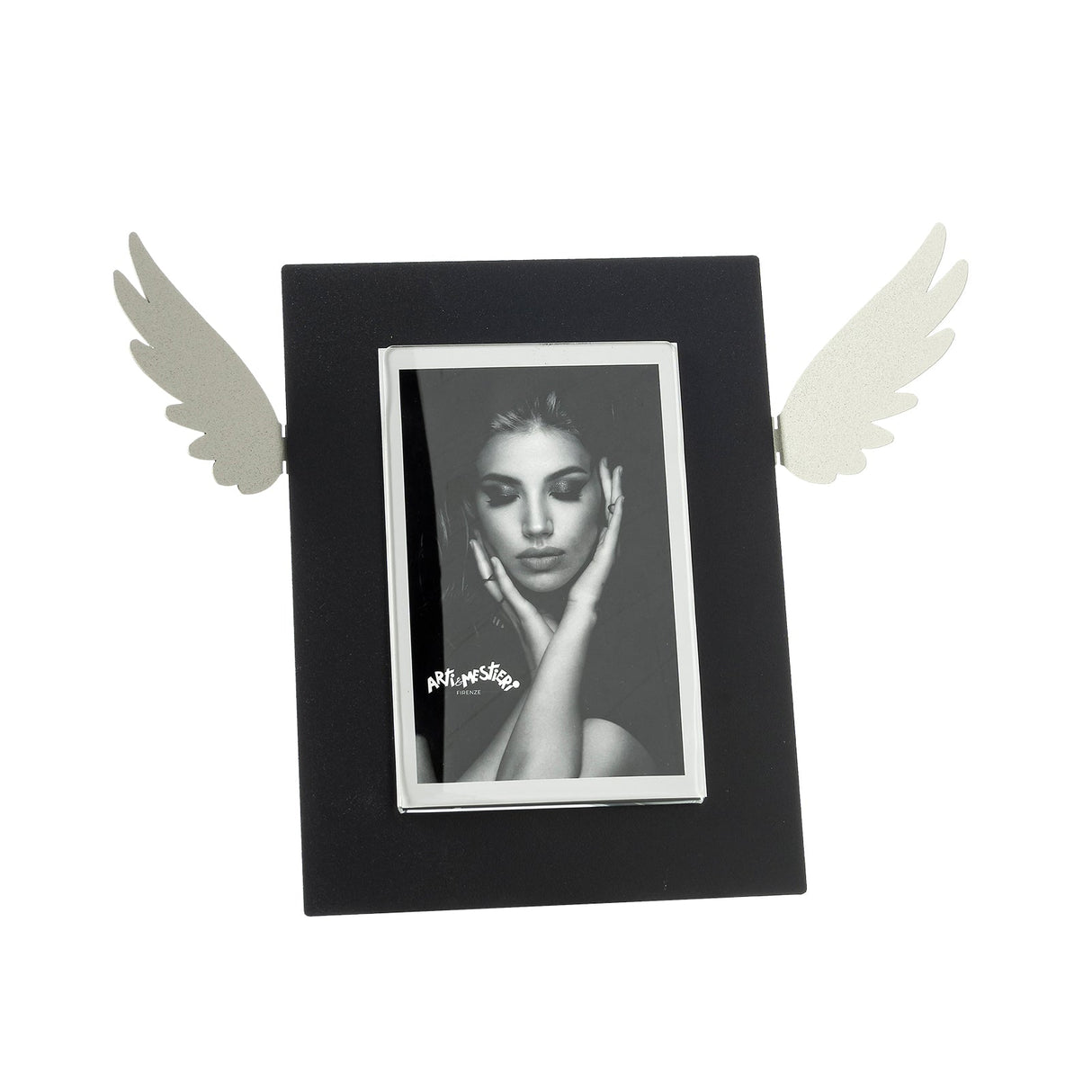 ARTI & MESTIERI Portafoto di Design Icaro Piccolo Nero Avorio 21,5x30,3cm