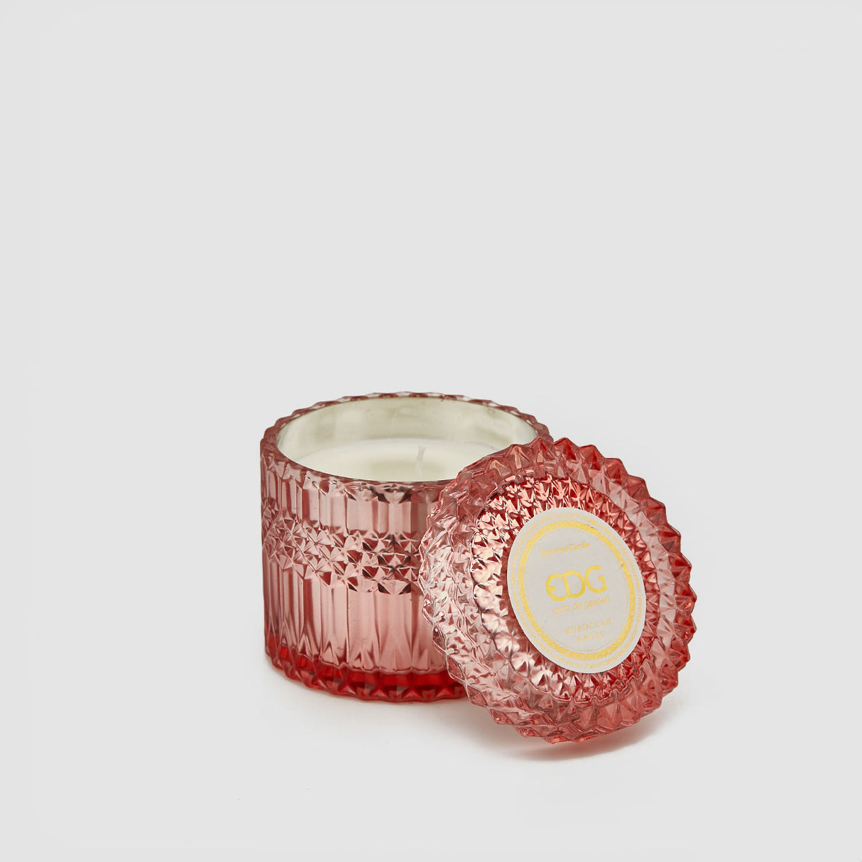 EDG Enzo De Gasperi Crystal Scented Candle 10.5cm Pink Moroccan Rose