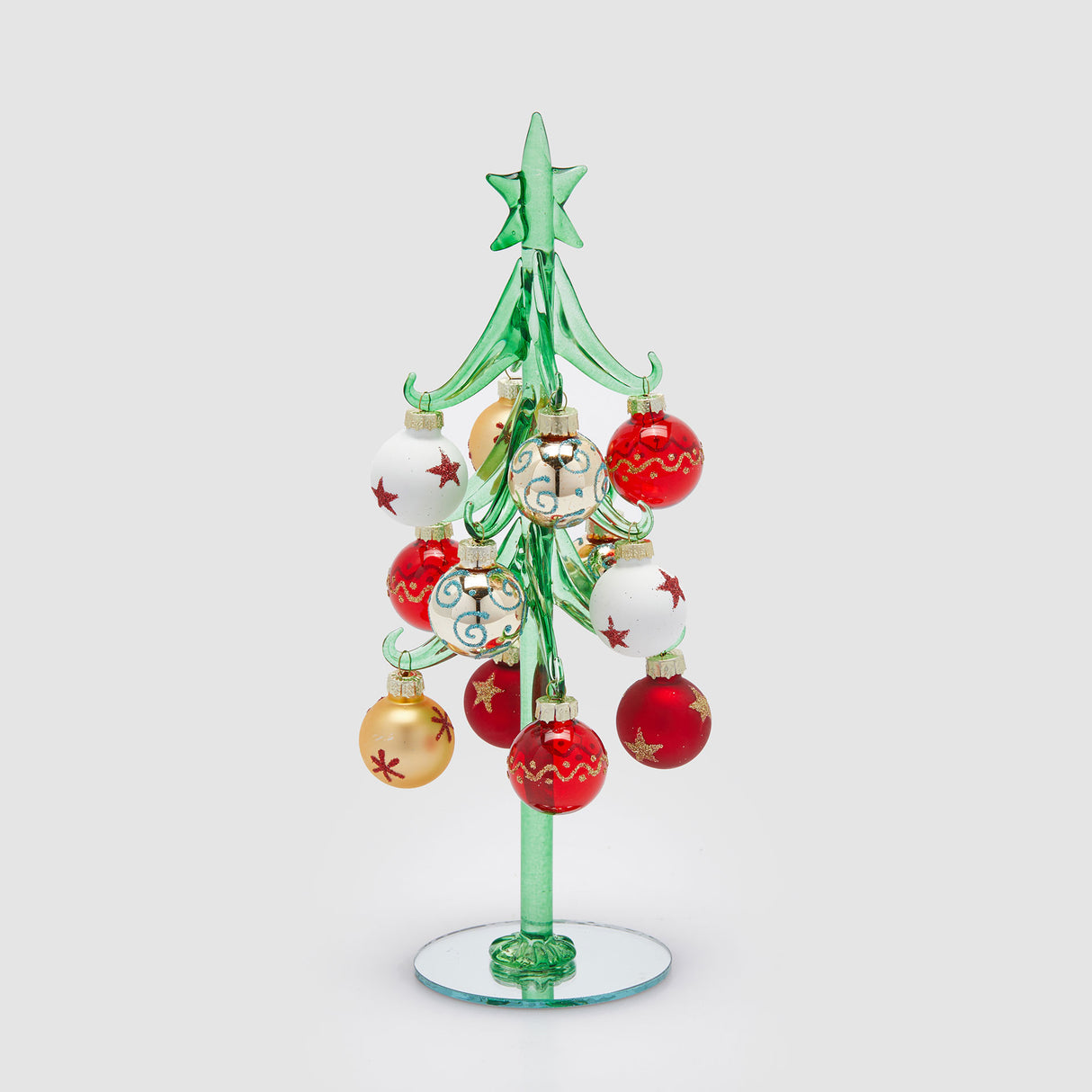 EDG Enzo De Gasperi Decorazione Natalizia Pino Decori 26x9cm Vetro